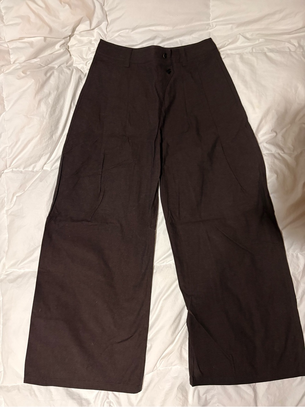 Insis Femme Chinese-inspired Wide-leg Pants Raw Umber NWOT